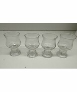 Vintage Clear Etched Glass Pedestal Shot Glass Brandy Snifter Lot Of 4 - €17,09 EUR