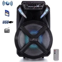 beFree 12” Bluetooth Portable Party Speaker w Remote USB FM &amp; AC/DC Rechargeable - £82.99 GBP