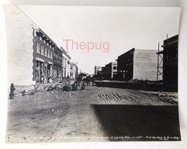 Antique Hibbing Minnesota Photograph Town Being Built 1920 Linen Back 9.5&quot;x 7.5&quot; - £47.25 GBP