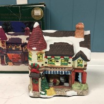 Vtg 90s Christmas House 7” Bakery Village Town Holiday hand painted porc... - $31.68