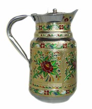 Indian Fine Stainless Steel water Pitcher, Meenakari decorative Jug, Tab... - $856.65 MXN