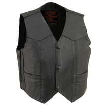 Kids&#39; Motorcycle Vest Black Classic Three Snap Leather Vest SH2011 - $644.81 MXN+