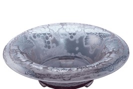 c1928 Fostoria Grape Orchid Brocade footed rolled edge bowl - $217.80