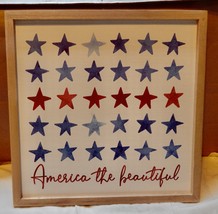  Framed American The Beautiful 14&quot;x 14&quot; Ashland Wall Decor 4th Of July N... - £9.56 GBP