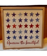  Framed American The Beautiful 14&quot;x 14&quot; Ashland Wall Decor 4th Of July N... - £9.58 GBP