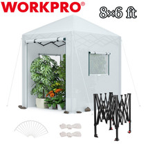WORKPRO 8&#39;x6&#39; Walk-in Greenhouse Instant Pop-up Heavy Duty Gardening Gre... - £170.69 GBP