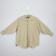 Fubu Collection Men&#39;s Button Front Shirt Long Sleeve Light Brown XL 17 32 33 - £17.40 GBP