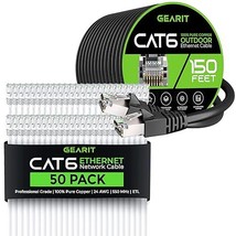GearIT 50Pack 3ft Cat6 Ethernet Cable &amp; 150ft Cat6 Cable - £214.59 GBP