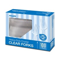 Heavy Weight Plastic Forks, Clear Disposable, 100 Count - £11.96 GBP