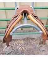 Vintage Leather English Saddle Concorde Olympic Saddlery Crosby England 16&quot; - €148,28 EUR