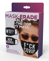 Hott Products Mask-erade Masks - F Covid/wtf?/new Normal X Pack Of 3 - £21.86 GBP