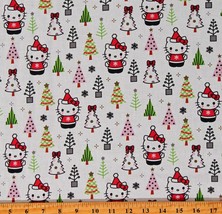 Cotton Hello Kitty Christmas Trees Snowflakes Fabric Print by the Yard D410.16 - £9.42 GBP