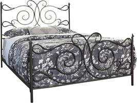 Coaster Home Furnishings Parleys Queen Metal Bed With Scroll Headboard Dark - £298.91 GBP