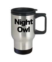 Night Owl Mug Travel Coffee Cup Funny Gift for Late Hour Bird Lover Midnight - £17.25 GBP