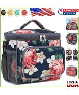 Durable Floral Lunch Bag with Side Pockets - Perfect for Work, School &amp; ... - $47.54 CAD