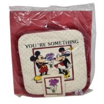 VINTAGE DISNEY YOU&#39;RE SOMETHING MICKEY MINNIE MOUSE KITCHEN MITT NEW IN ... - £18.68 GBP