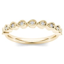 Genuine 0.06 Ct 10K Yellow Gold Brillant Diamond Wedding Band - £167.85 GBP