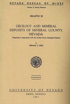 Geology and Mineral Deposits of Mineral County, Nevada by Donald C. Ross - £19.50 GBP