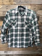 RedHead Brand Co Mens Fleece Lined Flannel Shirt Size LT Plaid Button Down Top - £14.02 GBP