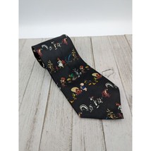 Vintage 1994 Looney Tunes Mania Neck Tie Black Bugs Bunny Taz 100% Silk - £7.83 GBP