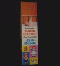 VINTAGE 1972 KNICKERBOCKER RAGGEDY ANN CRIB MOBILE BABY WOODEN IN BOX KI... - £18.98 GBP