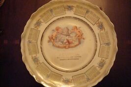 Unmarked 1910 calendar plate angels and bell in center,around 8 1/2&quot; dia... - $41.58