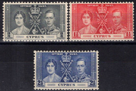 ZAYIX Cyprus 140-142 MH King George VI Royalty Coronation 083022S109 - £2.93 GBP