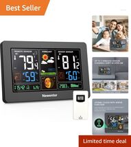 Stylish Wireless Weather Station: Temperature &amp; Humidity Monitor with 3 ... - $80.14