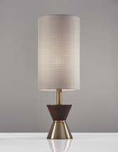 Brass Wood Metal Diabolo Table Lamp - £262.92 GBP