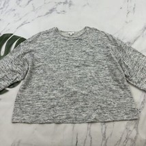 Pure J Jill Knit Oversize Top Size XL Heather Gray 3/4 Sleeve Boxy Fit Soft - £22.02 GBP