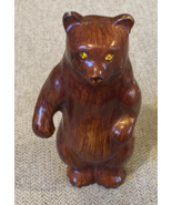 Vintage Plastic Bear Figurine with Yellow Crystal Eyes - 7.5&quot; Tall - €16,49 EUR