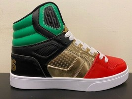 Mens Osiris Clone Skateboarding Shoes Red Gold Green - $61.19