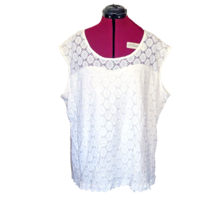 Roz &amp; Ali Top Blouse White Women Lined Sleeveless Plus Size 3X - £13.46 GBP