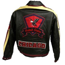 American Leather Vintage Mens Motorcycle Zip Snap Front Biker Jacket Medium USA - £139.98 GBP