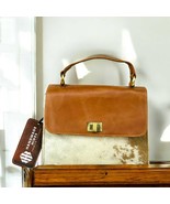 Rustic Hair-On Leather Handbag | Handmade Brown Full-Grain Leather Cross... - $5,099.54 MXN