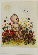 Hummel 5216 Darling Baby Bumble Bee Flowers Vintage Postcard R1 - £6.23 GBP
