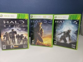 Halo Reach,  Halo 3, Halo 4 (Microsoft Xbox 360) Game Bundle Lot Complete - £15.76 GBP
