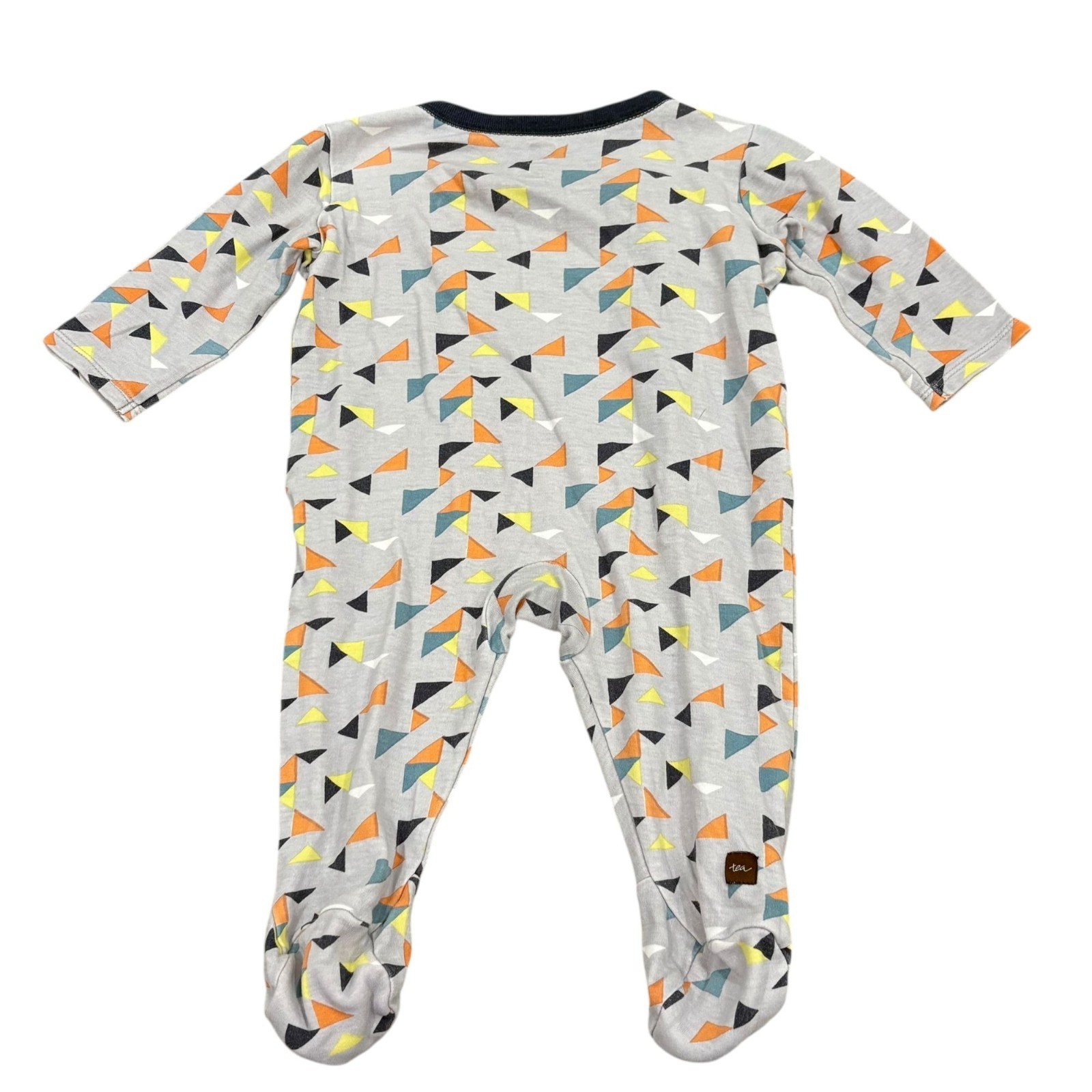Tea Collection Baby Footed Pajamas 3-6 Months Geometric Triangle Print Cotton Item image 5