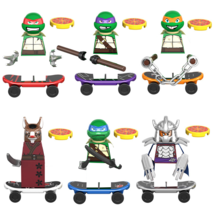 6Pcs/Set TMNT Mini Action Figures Ninja Turtle Bricks Building Blocks Toys Kids - £12.52 GBP