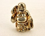 2&quot; Brass Buddha Figurine, Holding String of Prayer Beads, Silver &amp; Gold ... - £7.66 GBP