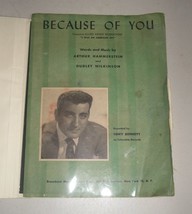 Vintage Sheet Music Because of You Tony Bennett 1940 - £7.88 GBP