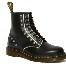 Dr. Martens 1460 Stud Lace-Up Studded Leather Boot, Size 8, Black/Silver, NWT - £133.30 GBP