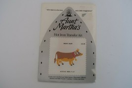 Vintage Aunt Martha&#39;s Hot Iron Transfer Art &quot;Bossy Baby&quot; Cow Calf  - £11.78 GBP
