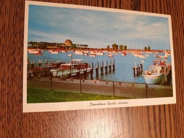 Vintage Post Card Downtown Yacht Harbor; has Miegs Field and Adler Plane... - $9.46