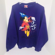Vintage Walt Disney World Mickey Mouse 25th Anniversary Purple Sweatshir... - £23.22 GBP