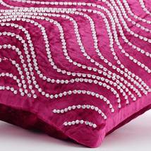 Pink Velvet 16&quot;x16&quot; Rhinestones &amp; Crystal Waves Pillows Cover, Crystal Twist - £27.61 GBP+