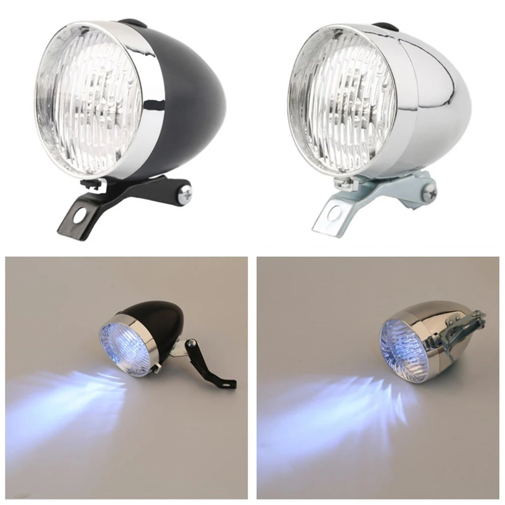 Retro Vintage Bicycle 3LED Front Light Headlight Safety Warning Night Light - £8.40 GBP+