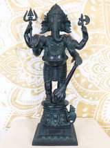 Ebros Large 21&quot; H Bali Ganesha With Dhoti in War Armor On Pillar With Rat Statue - £94.83 GBP