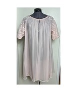 Vintage 1950s Vanity Fair Pink Chiffon Peignoir Robe Lace Sheer Babydoll XS - $507.37 MXN
