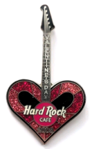 Hard Rock Cafe 2003 Valentine’s Day Heart Guitar Pin Glitter Music Theme... - $12.99